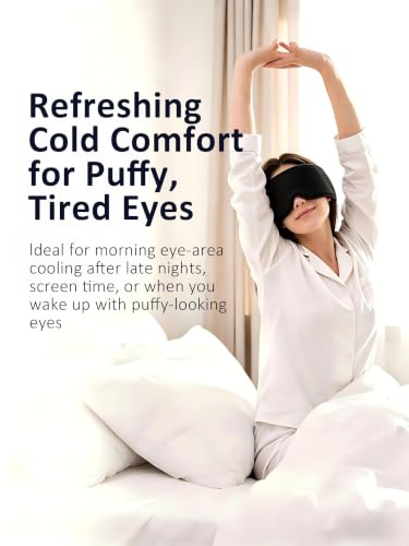 Cooling Gel Eye Mask for Puffy Eyes & Migraine Relief - Black-Blue