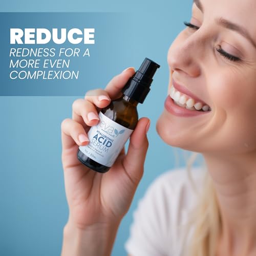 Eva Naturals Hyaluronic Acid Serum for Face ? Pure Facial Gel with Natural Moisturizing Factors + HA ? Anti-Aging Face Serum for Wrinkles, Fine Lines, Dry Skin, Lifted Glow ? 1 oz