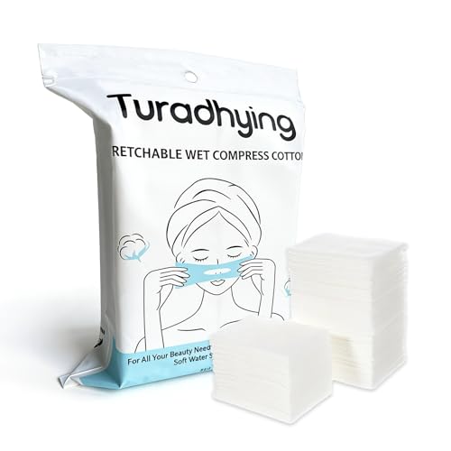 Stretchable Cotton Pads 200 Count - 100 with Nose & Mouth Opening + 100 Solid - for Face, Toner, Makeup & DIY Mask (3.9x4.7in, Pack of 1)
