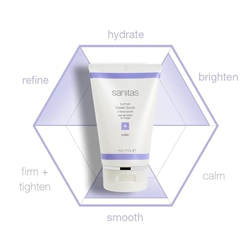 Sanitas Skincare Lemon Cream Duo, Enriching Cleanser and Facial Scrub, Vitamin C, Vitamin E, Jojoba Oil
