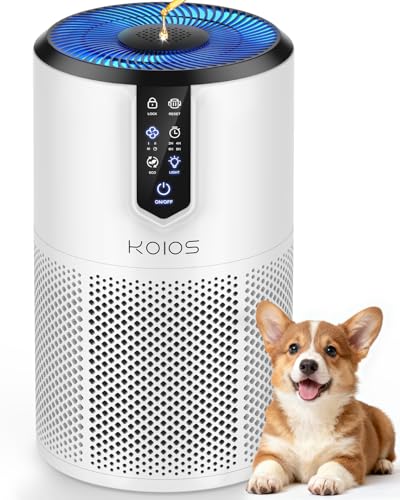 KOIOS White Air Purifier for Bedroom & Home - 1300 sq ft H13 HEPA Filter