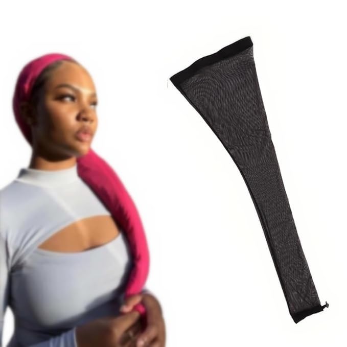 Hairweave Sleeve For Locs With Drawstring,Dreadlock Cap, Hair Weave Sleeve For Braids, Lightweight & Stretchable, Extra-Wide For Comprehensive Coverage, Band For Bun Faux Locs (Black)