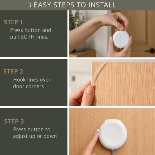 Zip 'n Hang Wreath Hanger for Front Door, White, 3 Pack - Damage-Free Door Decor