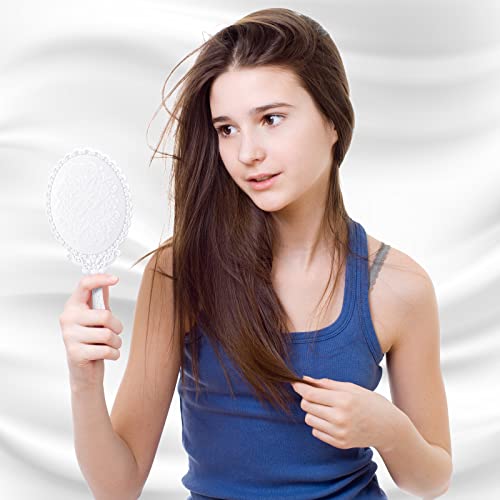 Vintage Handheld Mirror Set - White 40 Pieces for Makeup & Beauty