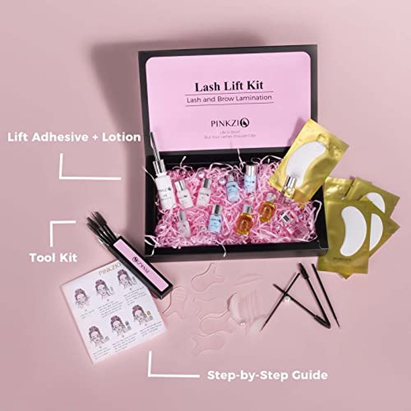 Lash Lift Kit Eyelash Perm Kit, Professional Eyelash Lash Curling, Semi-Permanent Curling Perming Suitable For Salon, Pink