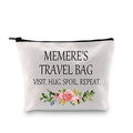 GJTIM Memere Travel Gift Zipper Pouch Makeup Bag Birthday Gift for Grandma (Memere's Travel Bag)