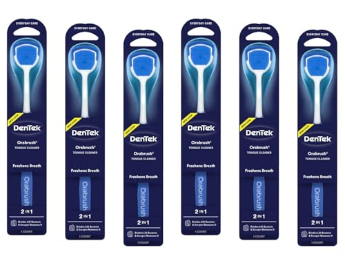 Tongue Cleaner Pack of 6 with Soft Bristles & Scraper - Oral Hygiene Tool