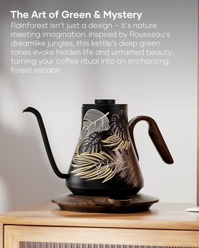 Cocinare Flow B9 Gooseneck Electric Kettle with ±1°F Temperature Control - Rainforest Variation