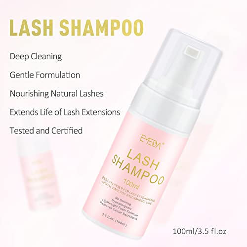 EMEDA Lash Shampoo for Lash Extensions 100ml Eyelash Extension Cleanser, Lash Bonder for Eyelash Extensions, Not Glue, Glue Accelerator for Eyelash Extensions