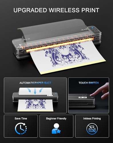 Wireless Tattoo Stencil Printer with 2500mAh Battery - Portable & Compatible
