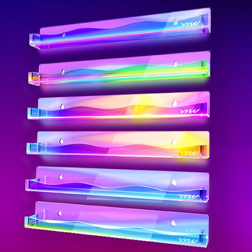 YMVV Iridescent 15-Inch Wall Mount Nail Polish Rack Organizer - 6 Pack
