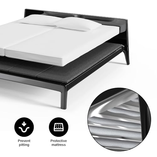 BBX-G 54x75 Inch Foldable Spring Box Bunkie Board - Low Profile, Moisture Resistant, Noise Minimizing Bed Support