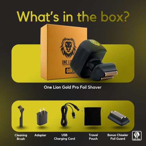 Skull Shaver One Lion Gold PRO Electric Face Shaver for Men, Cordless, LCD Display