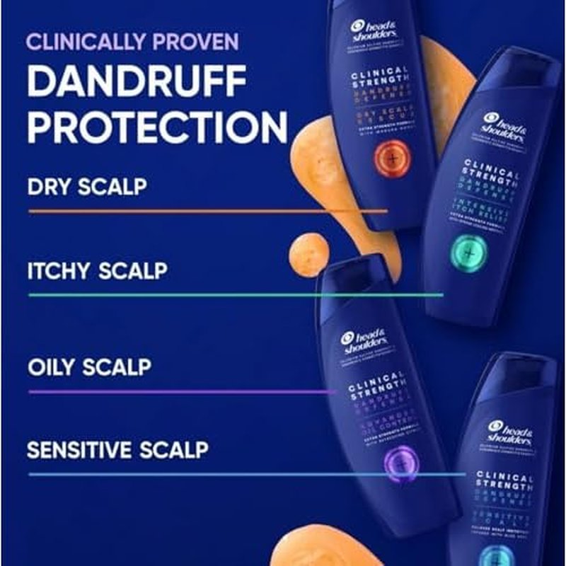 Head & Shoulders Clinical Strength Dandruff Defense 2-in-1 Shampoo + Conditioner, Itch Relief Shampoo, Flake Control, Seborrheic Dermatitis Care, 13.5 Ounce Bottles, Pack of 2