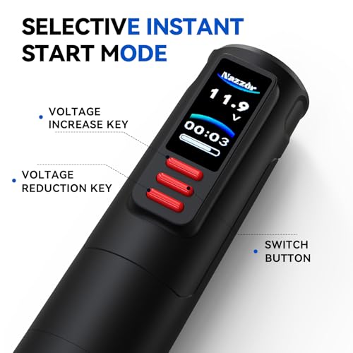 Wireless Rotary Tattoo Pen Kit with Dual 1600mAh Batteries for Beginners & Professionals