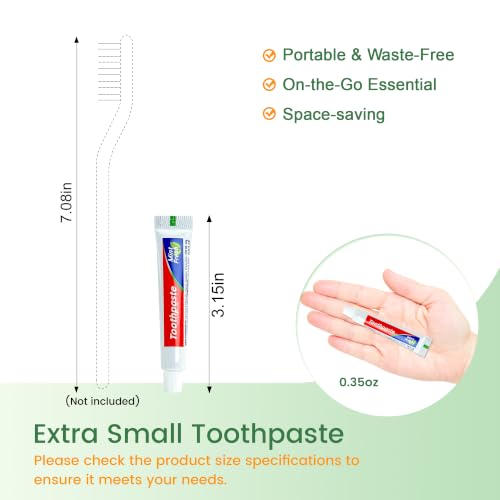 Cydioa 100 Pack Mini Mint Toothpaste Tubes 0.35oz Travel Size Bulk