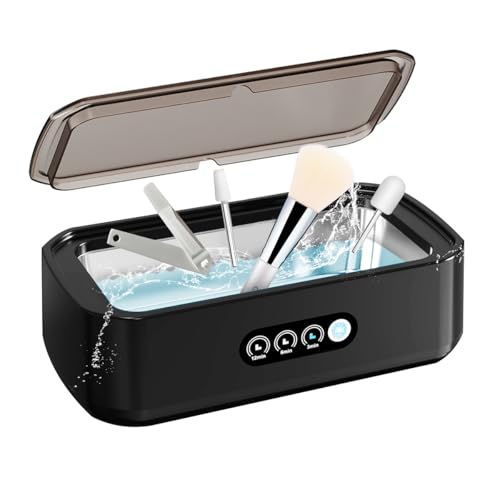 Black Nail Tool Cleaning Machine with 3 Timer Modes and 650ml Sterilizer for Nail Drill Bits & Art Brushes