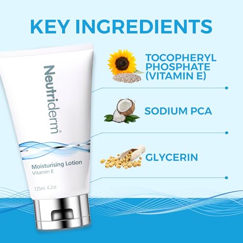 NEUTRIDERM Vitamin E Face Moisturizer + Glycolic Face Exfoliator, Hydrating Daily Moisturiser and Gentle Facial Cleanser, Scrub-Free Exfoliation for Smooth Glowing Skin, 2-Piece Set