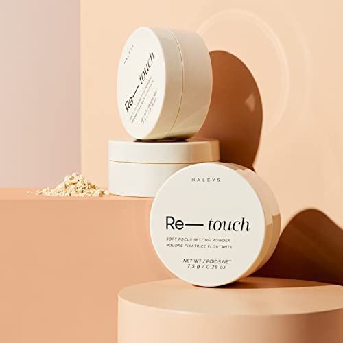 HALEYS Flawless Finish Set (Light Medium): Re-touch Soft Focus Loose Setting Powder, Skin Perfecting, Blurs, Smooths, No flashback, for All Skin Types and Tones,Streak-free, Perfect Blending