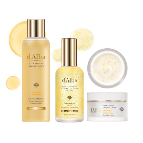 d'alba Piedmont Vita Toning Serum Toner + White Truffle Oil Capsule Serum + Vita Toning Capsule Cream