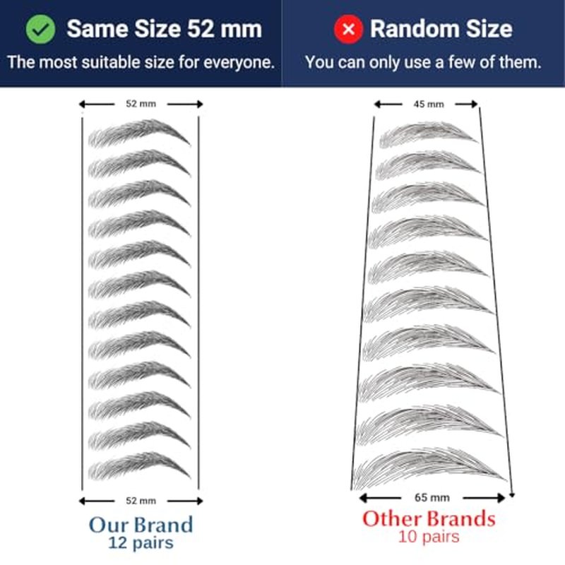 Bliss and Beyond USA | Waterproof Eyebrow Tattoo Stickers. A real hair stroke look. Hair replacement without surgery. Solution for hair loss. Tinted eyebrow tattoos. (New Los Angeles, Natural Black)