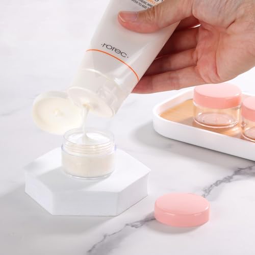 Pink Refillable Cosmetic Sample Jars 15g - 100 Pack with Lids & Mini Spatulas (Variation of Pink / 15g 100 Count)