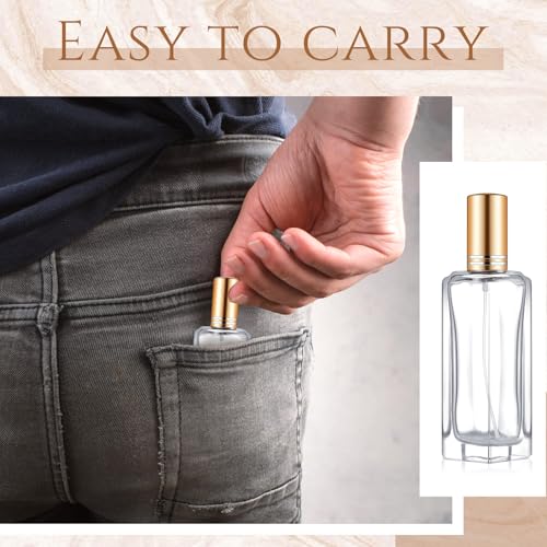 Domensi 30 Pcs 10/20/30 ml Perfume Travel Refillable Bottles Glass Spray Bottle Perfume Atomizer for Cologne Dispenser Leak-proof Fragrance Bottles Atomizer Pump Bottle Kit (Gold)