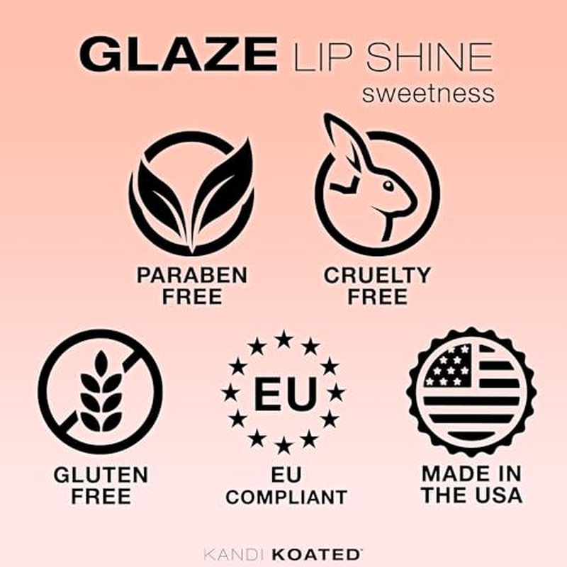 Kandi Koated Glaze Illuminating Lip Shine [Sweetness] Vegan Lip Gloss | Hydrating Lip Glaze with Paraben-Free, Cruelty-Free Formula, Sheer Color | Beauty & Makeup