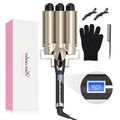 AIMERVO 1.25 Inch Hair Waver for Loose Waves, 3 Barrel Curling Iron, Adjustable Heat, Ceramic Styling Tool