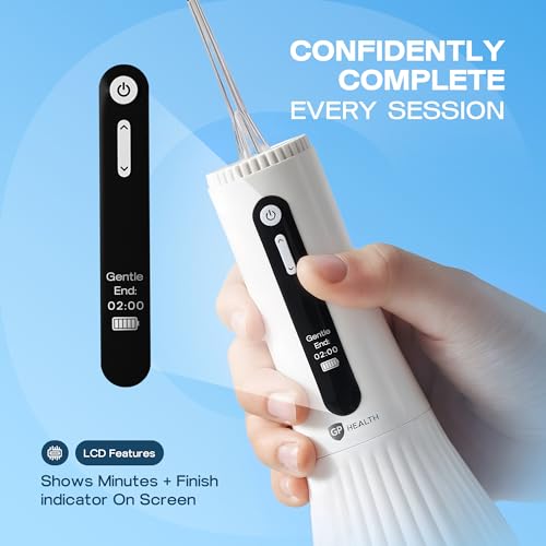 Cordless Water Flosser for Teeth & Gums, Rechargeable Oral Irrigator with LCD Display
