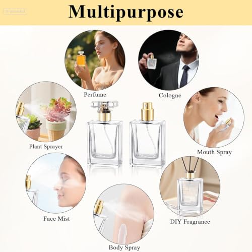 12 Pack 10oz Refillable Glass Perfume Spray Bottles with Droppers & Funnels