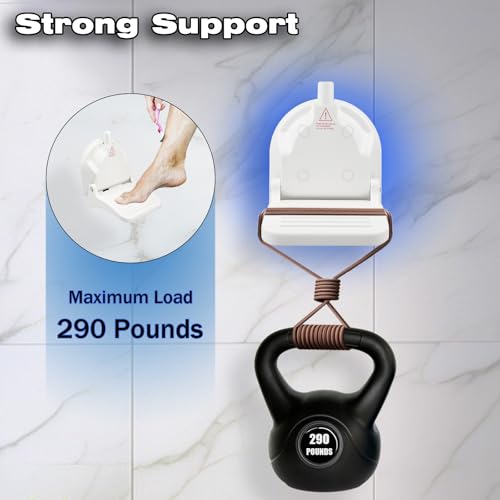Shower Foot Rest for Shaving Legs with Suction Cup - Foldable Reusable Shower Step