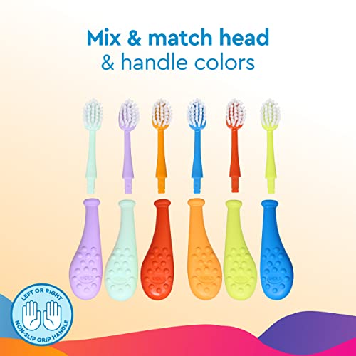 Children's Soft Toothbrushes with Replaceable Heads - 6 Colors, BPA Free, ADA Approved, 2 Pack