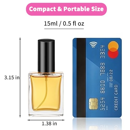 Premium 30 Pcs 15 ml Clear Glass Perfume Spray Bottle Mini Empty Perfume Bottles, Refillable Perfume Bottle With Pump Tool, Droppers And Funnels for DIY Fragrances, Cologne, and Travel (Black)