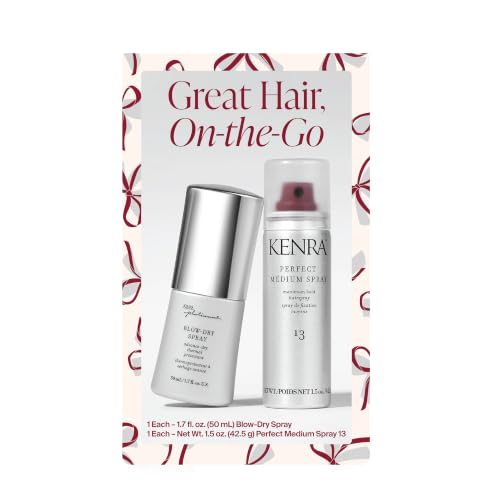 Kenra 50% VOC Travel Hair Styling Kit - Blow-Dry Spray & Medium Hold Hairspray