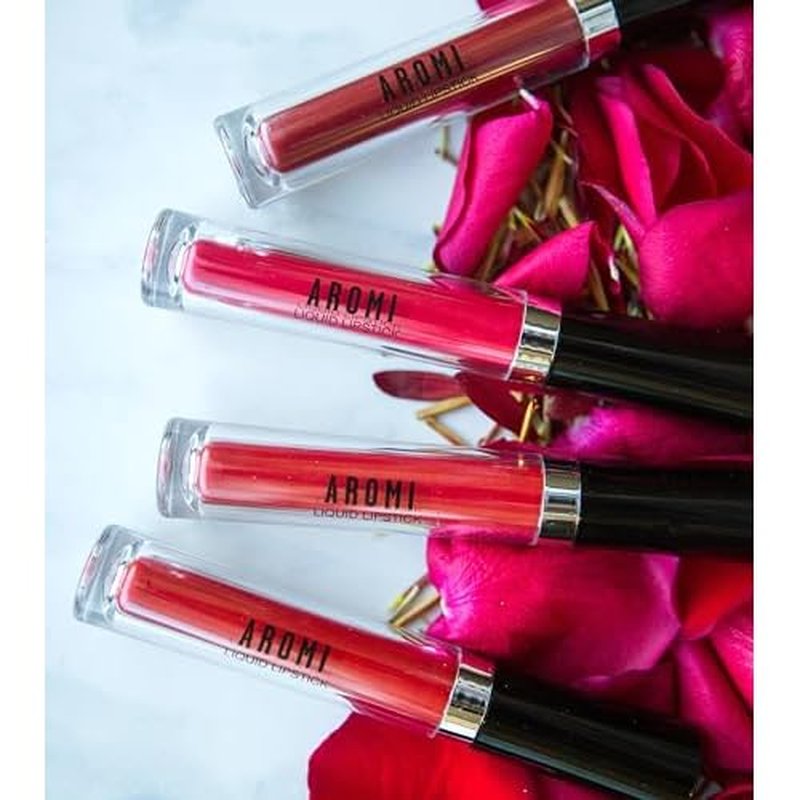 Aromi Matte Liquid Lipstick Bundle | Long-Lasting Lip Colors for Women, Magenta, Bright, True, Dark Red (Red Liquid Lipstick Bundle) | Matte Finish, Four Red Shades, Vegan, Cruelty-free, Long-Lasting