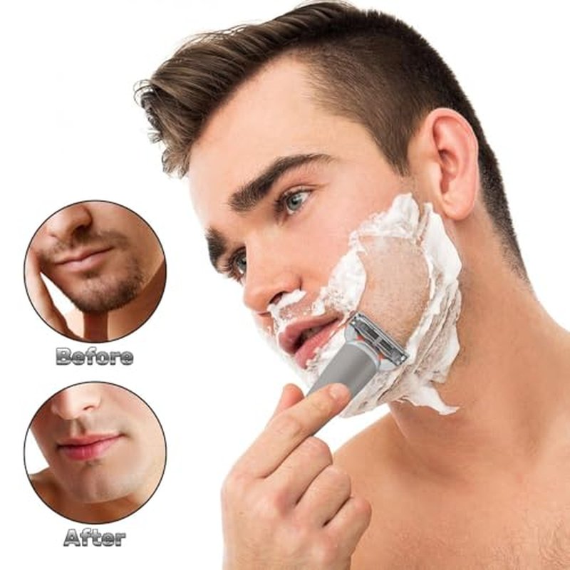 24 Pack Razor Blade Refills Compatible with 5 Razor ? 5-Layer Precision Anti-Friction Blades for Manual Wet Shaving ? Pivoting Head Design for Smooth