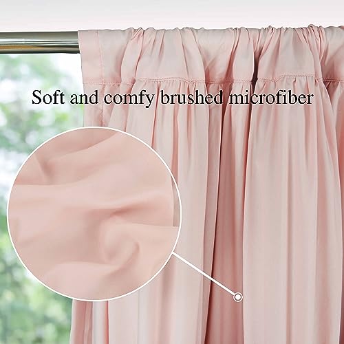 Peach Pink Blackout Window Curtains 52x96 Inches, 2 Panels - Homechoice Decor