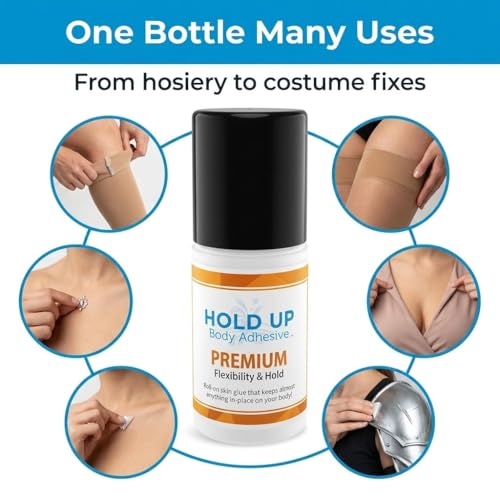 Hold Up Body Adhesive Roll-On Skin Glue 2 Pack - All-Day Strong Hold for Dancers & Athletes