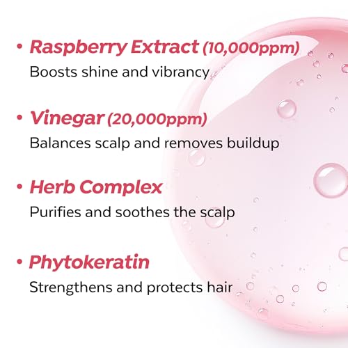 A'PIEU Raspberry Hair Vinegar Rinse Set with Refill - Scalp Detox & Shine, 6.76 & 13.6 fl oz