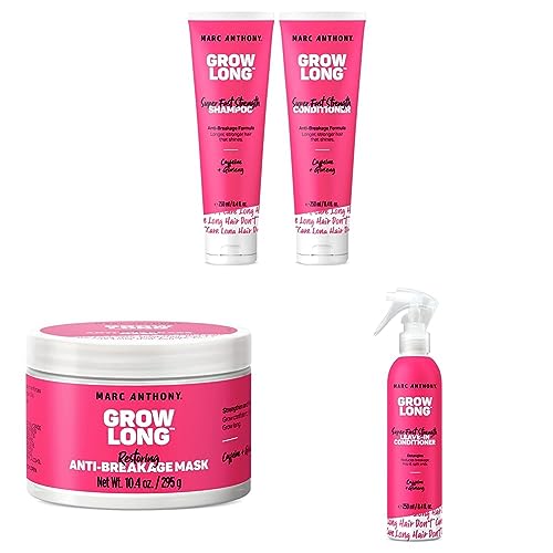 Marc Anthony Grow Long Hair Care Gift Set with Shampoo, Hair Mask & Conditioner