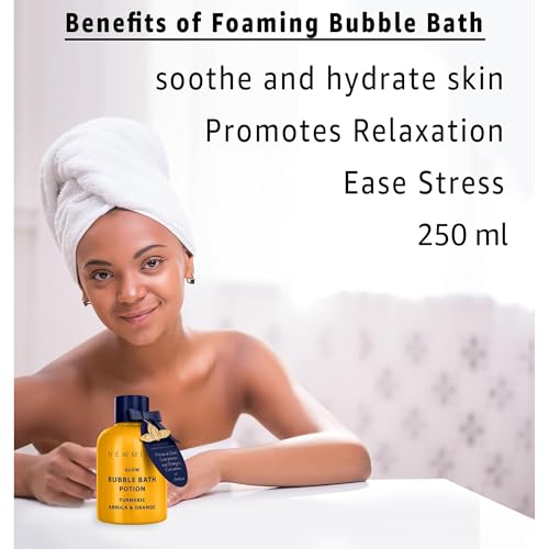 Turmeric Orange Arnica Bubble Bath Foam - Moisturizing Stress Relief Spa Gift for Women
