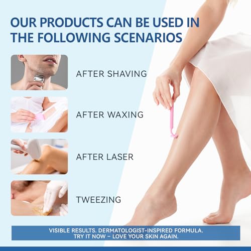 Razor Bumps Ingrown Hair Treatment: 3.38fl.oz Smoothing Solution for Body, Beard & Bikini Area Post Waxing After Shaving Serum for Ingrown Hair & Razor Burn - Women & Men