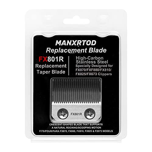 FX801R-SILVER Replacement Clipper Blades for FX870/FXF880/FX810/FX825/FX673N, DLC Steel, Professional Precision