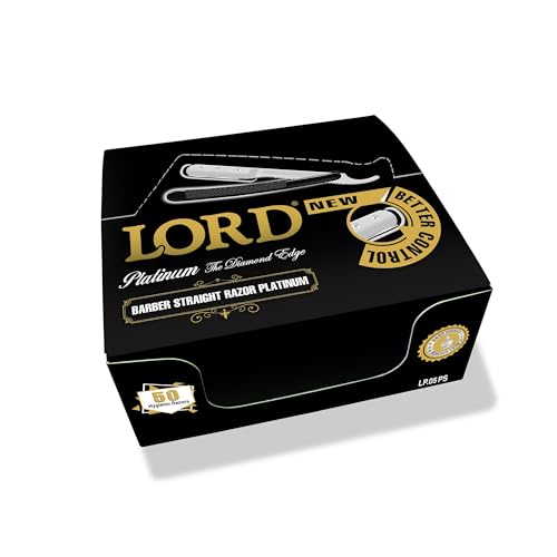 Lord Platinum Straight Disposable Razors ? Pack of 50, Single-Blade Razors for Precise Shaving