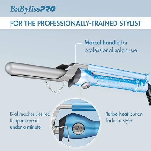 BaBylissPRO Nano Titanium 3/4 Inch Marcel Curling Iron for Loose Curls & Beach Waves