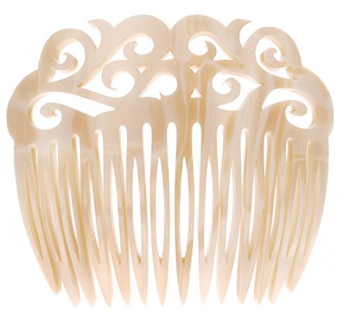 France Luxe Elysee Alba Pearlescent Ivory Side Comb for Women, Elegant Updos