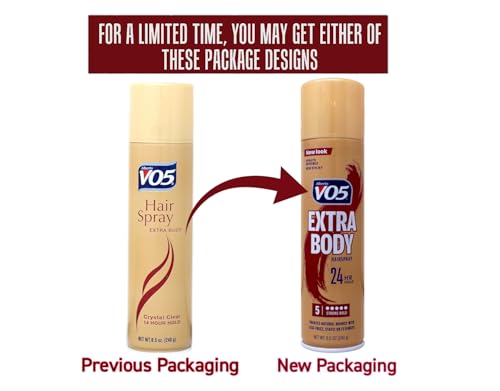 VO5 Extra Body Hairspray 8.5oz - Long Lasting Clear Hold Pack of 4