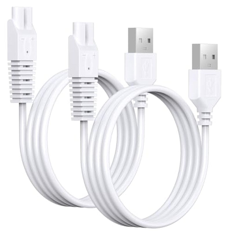 2Pcs Power Cord for Remington Smooth & Silky Electric Shaver WDF5030A, WDF4816NA, WDF4821US, WDF4825, Women¡¯s Shaver & Trimmer Replacement Charging Cable, White