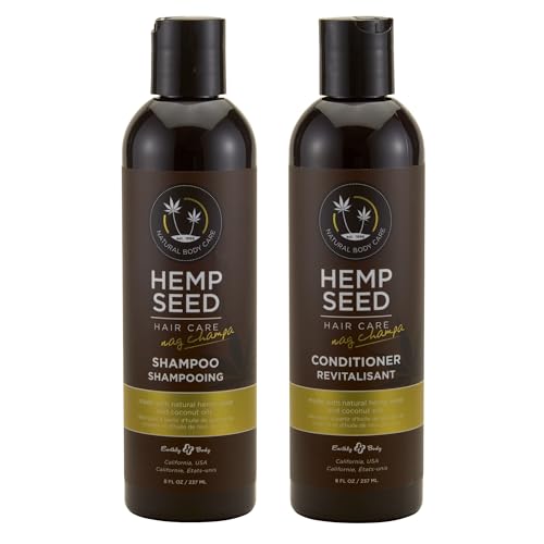 Hemp Seed Hair Care Shampoo + Conditioner, Nag Champa - 8 oz Each - With Hemp Seed Oil & Coconut Oil - Vegan, Cruelty Free